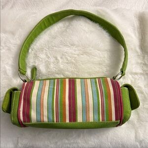 Tommy Hilfiger Striped Green and Multicolor Women's Bag